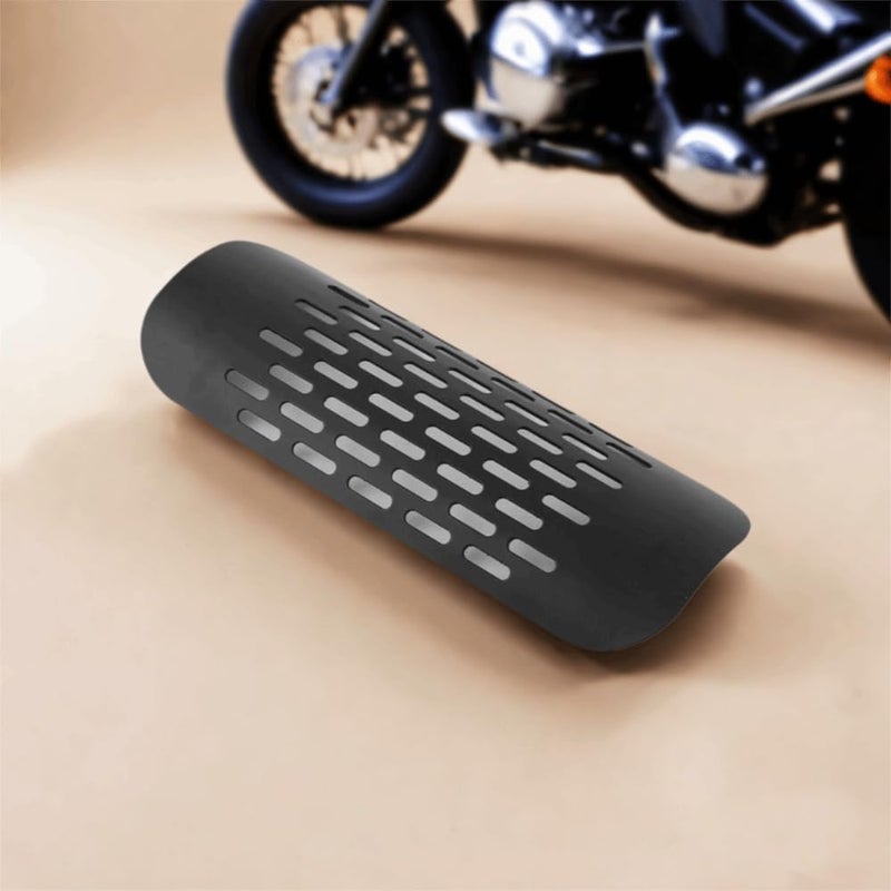 Chiffonade Motorcycle Heat Guard Metal Exhaust Durability Ventilation Hole Muffler Guard Universal Scratch Mar-Proof For Motorcycle(Black) - Image 3